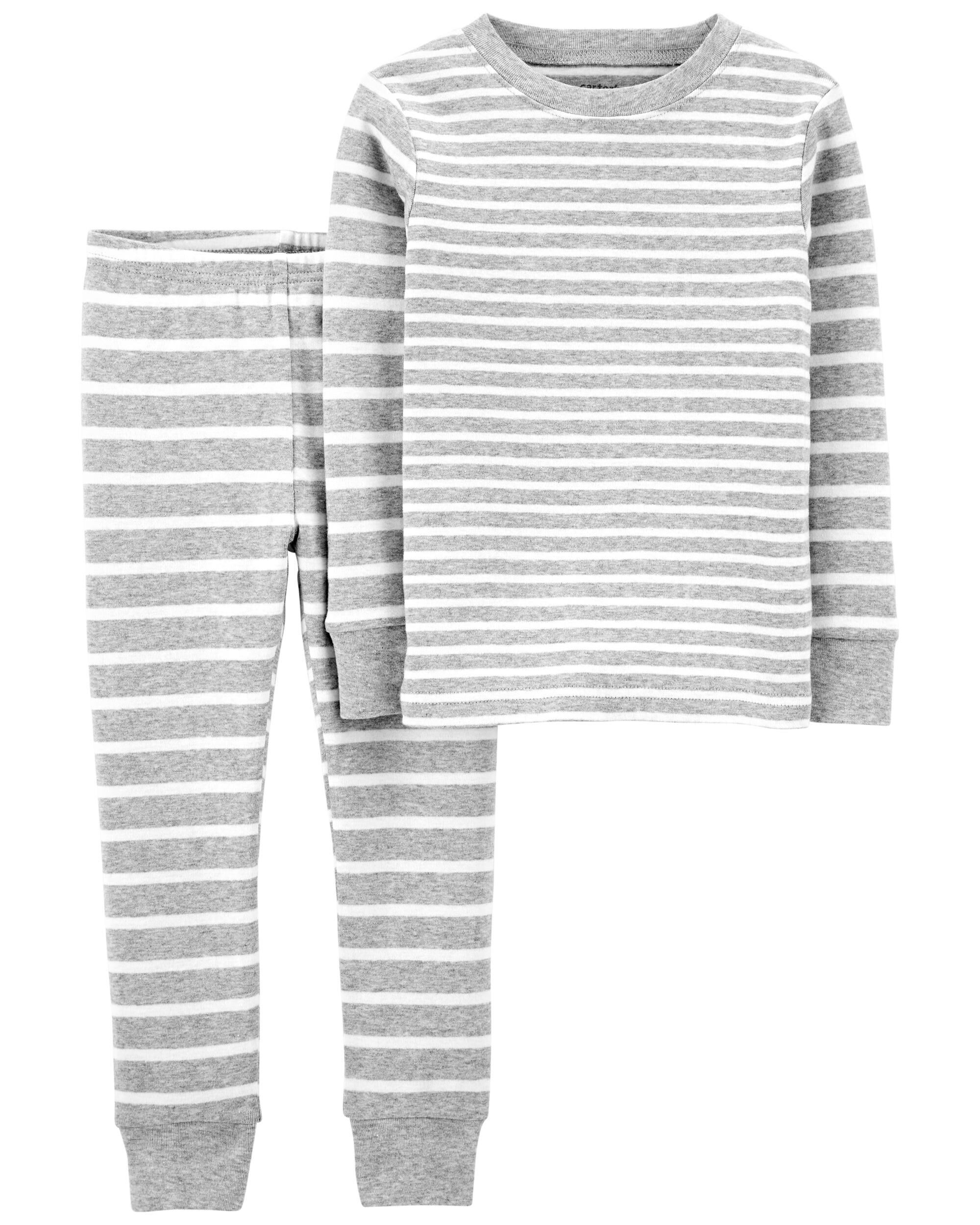 Carters  2pc Grey Striped Pj's
