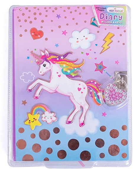 Diary With Lock & Keys, Unicorn