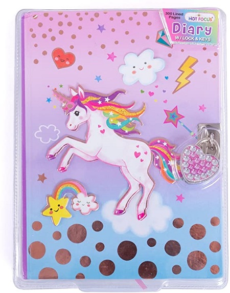 Diary with Lock & Keys Unicorn