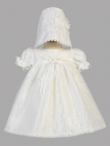Lace Yoke Short Dress-Wht