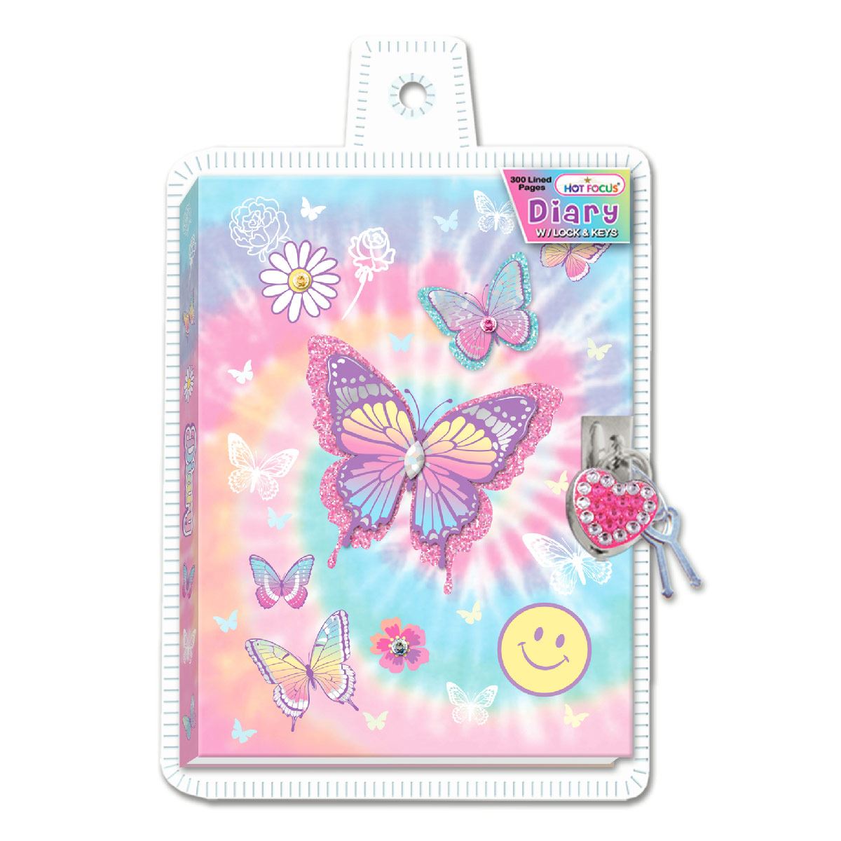 Diary with Lock & Keys, Tie Dye