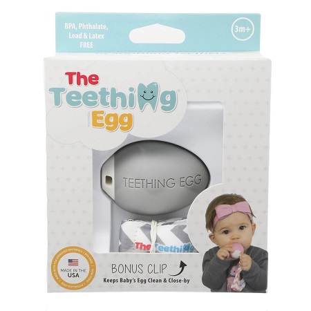 TEETHING EGG SOFT GRAY