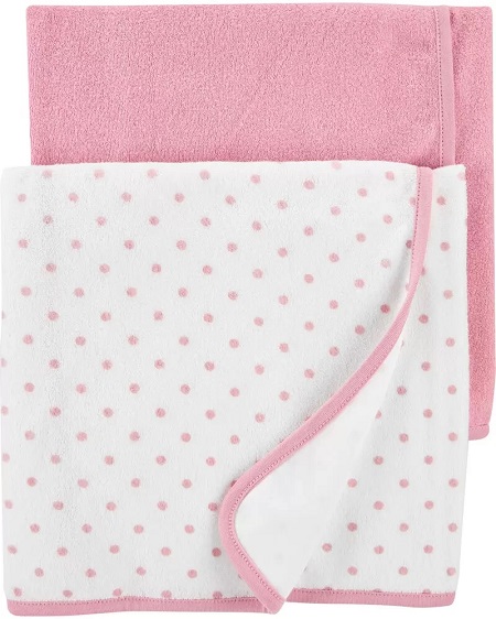 Carters 2pk Towel Pnk