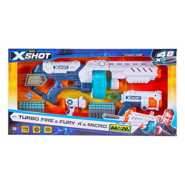 X-SHOT FIRE & FURY LAUNCHER 3PK