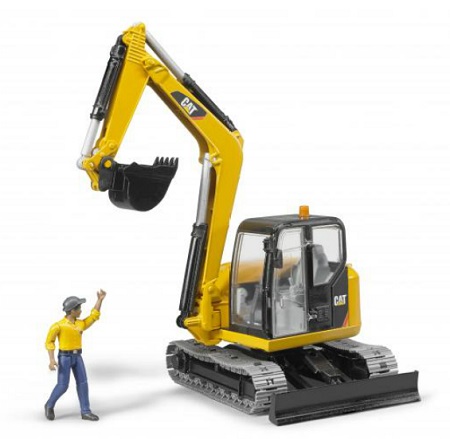 CAT Mini Excavator with worker