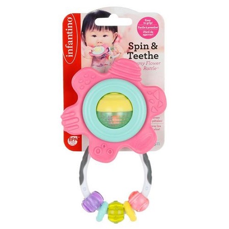 Spin and Teether Flower Rattle