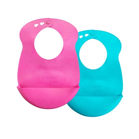 SILICONE BIB PINK/BLUE