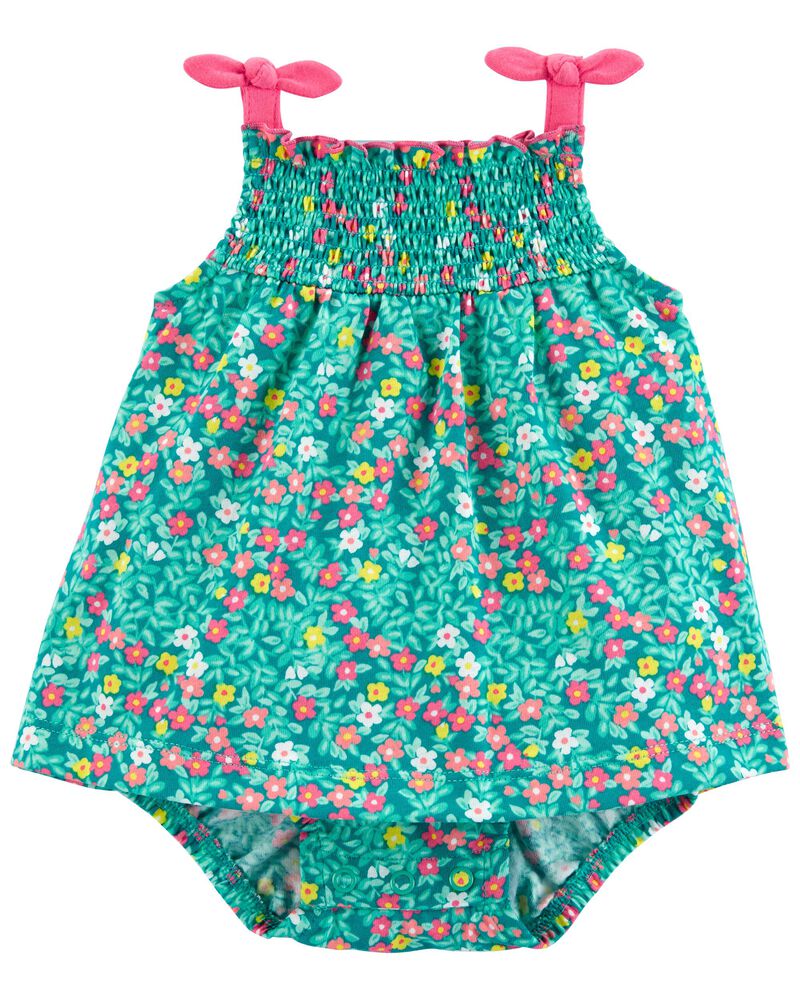 Carters Floral Sunsuit Tee