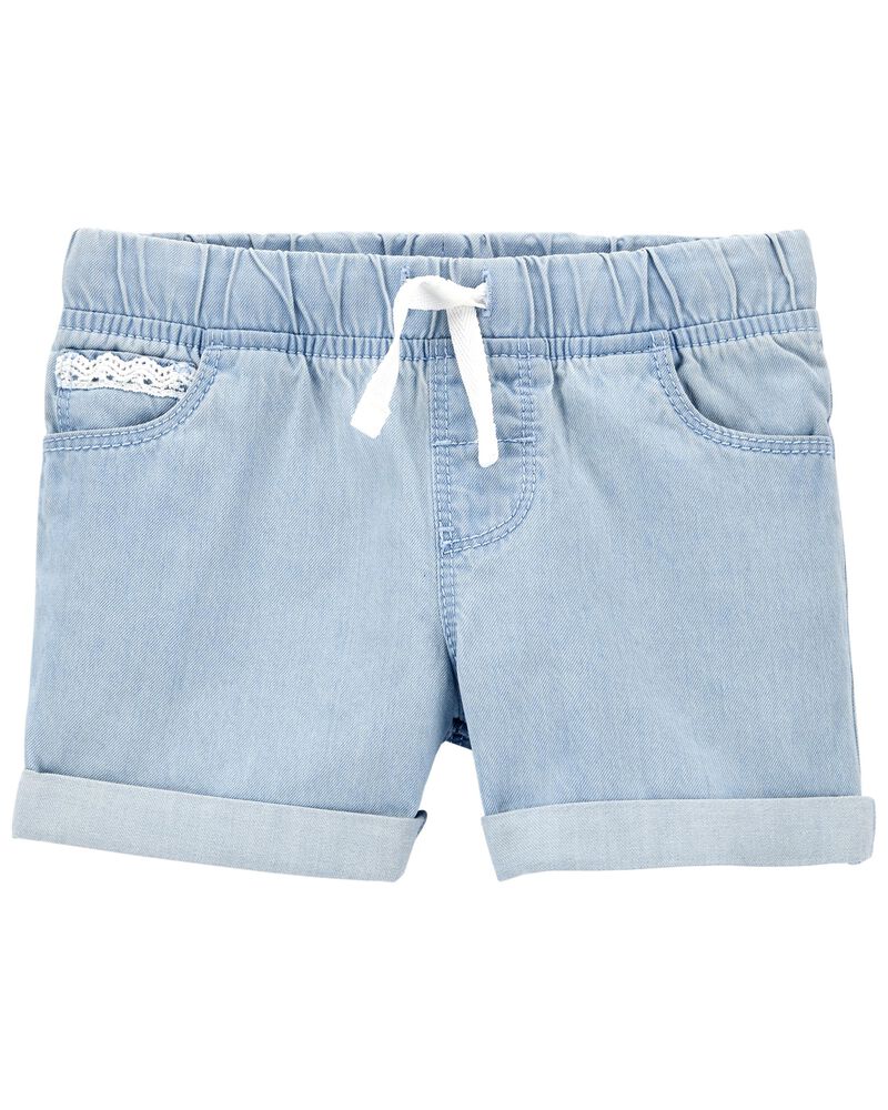 PULL ON DENIM SHORTS