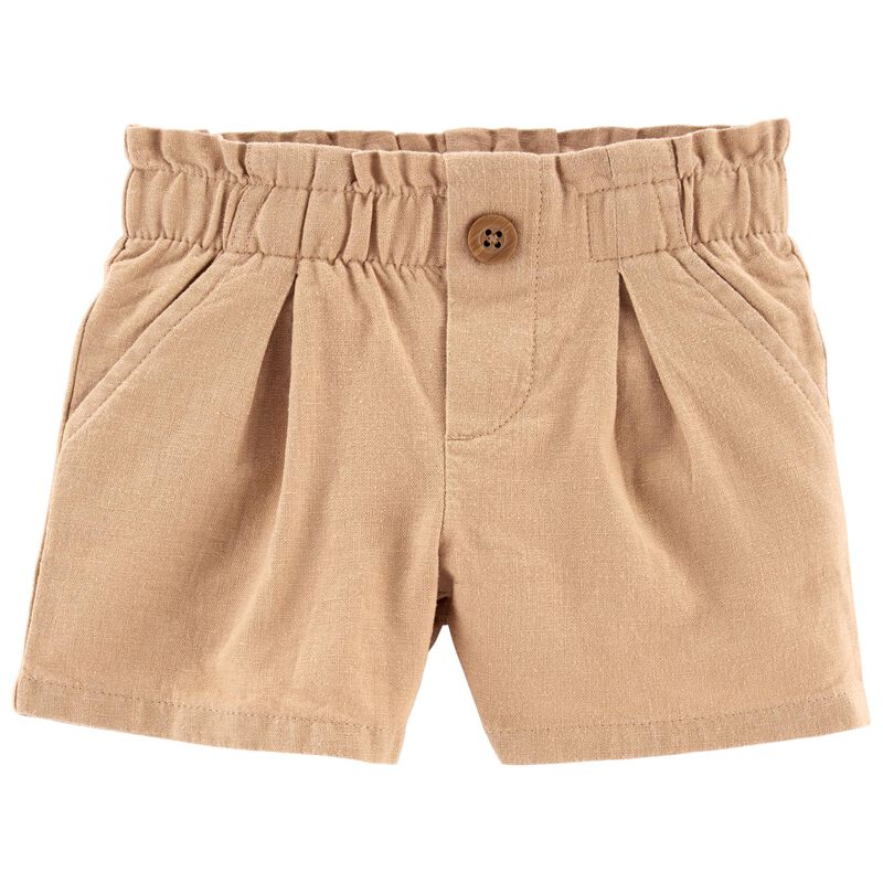 LINEN SHORTS BROWN