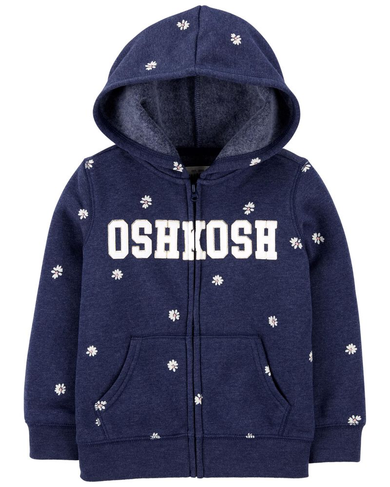 NAVY FLOWERED HOODIE