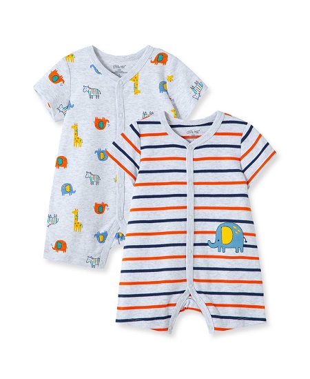 Elephant 2pk Rompers