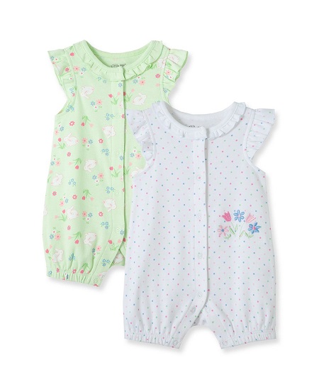 Bunny Flower 2pk Rompers