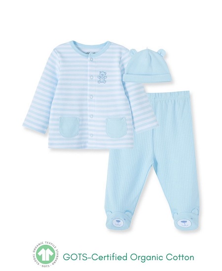 Bear Stripe Cardigan Set