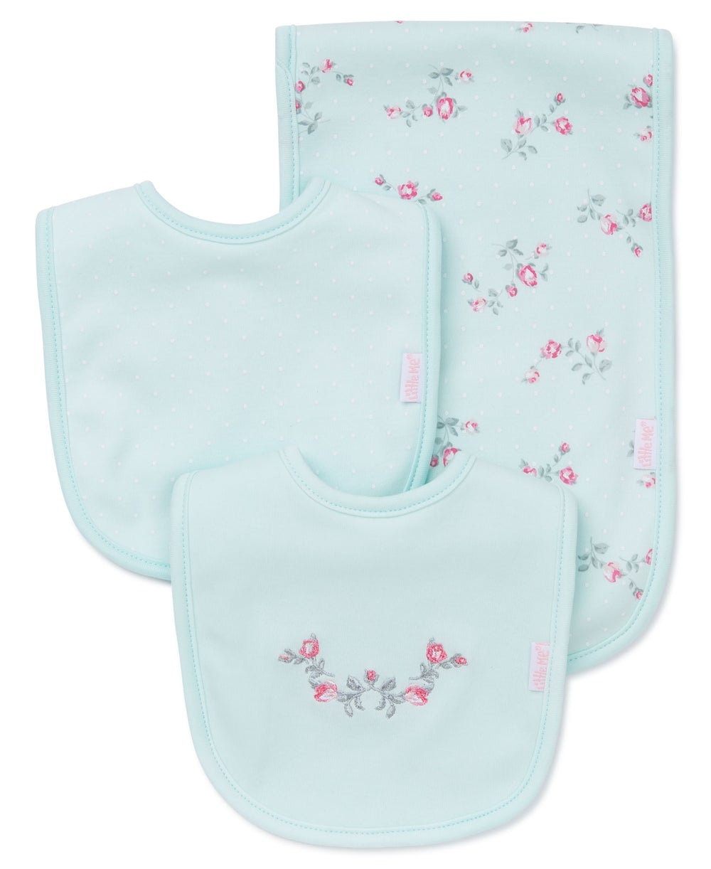 Floral Spray Bib/Burp