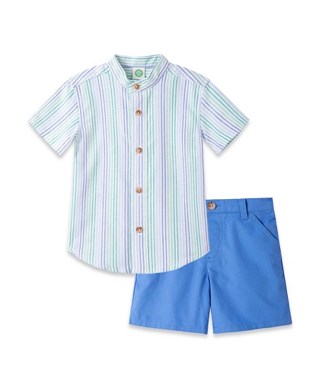 Striped Woven Short Set