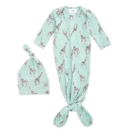 Jade Giraffes Gown Hat 0-3