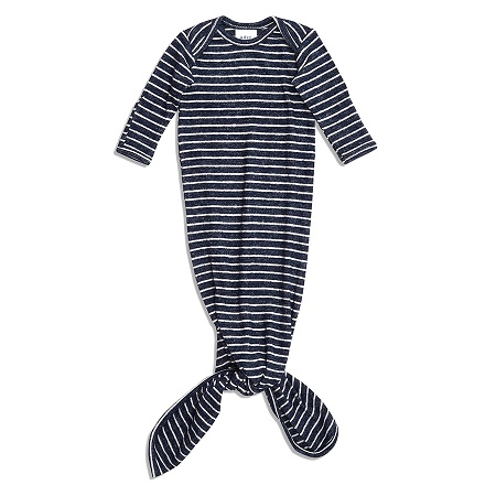 Navy Stripe Knotted Gown 0-3