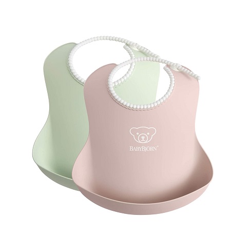 BABY BJORN 2PK BIB GREEN/PINK