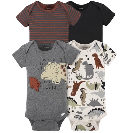 Gerber 4pk Onesies Dino