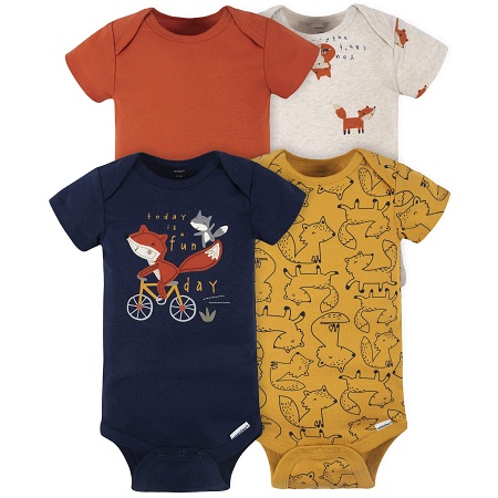 Gerber 4pk Onesies Fox