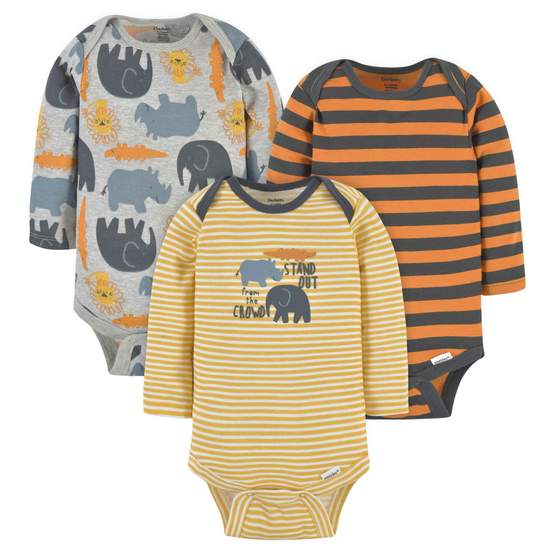 GB 3PK ONESIES ANIMALS