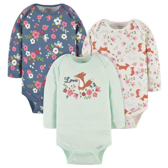 GB 3PK ONESIES FOX