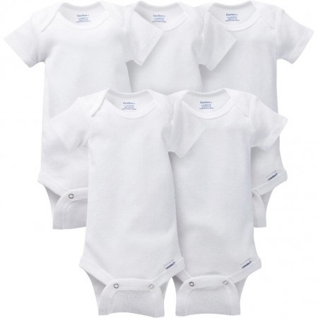 Gerber 5pk White Onesie 3m
