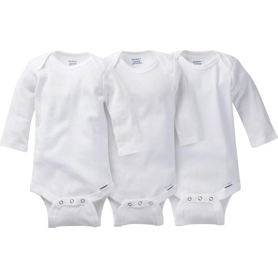 3PK LONG SLEEVE ONESIESWhite