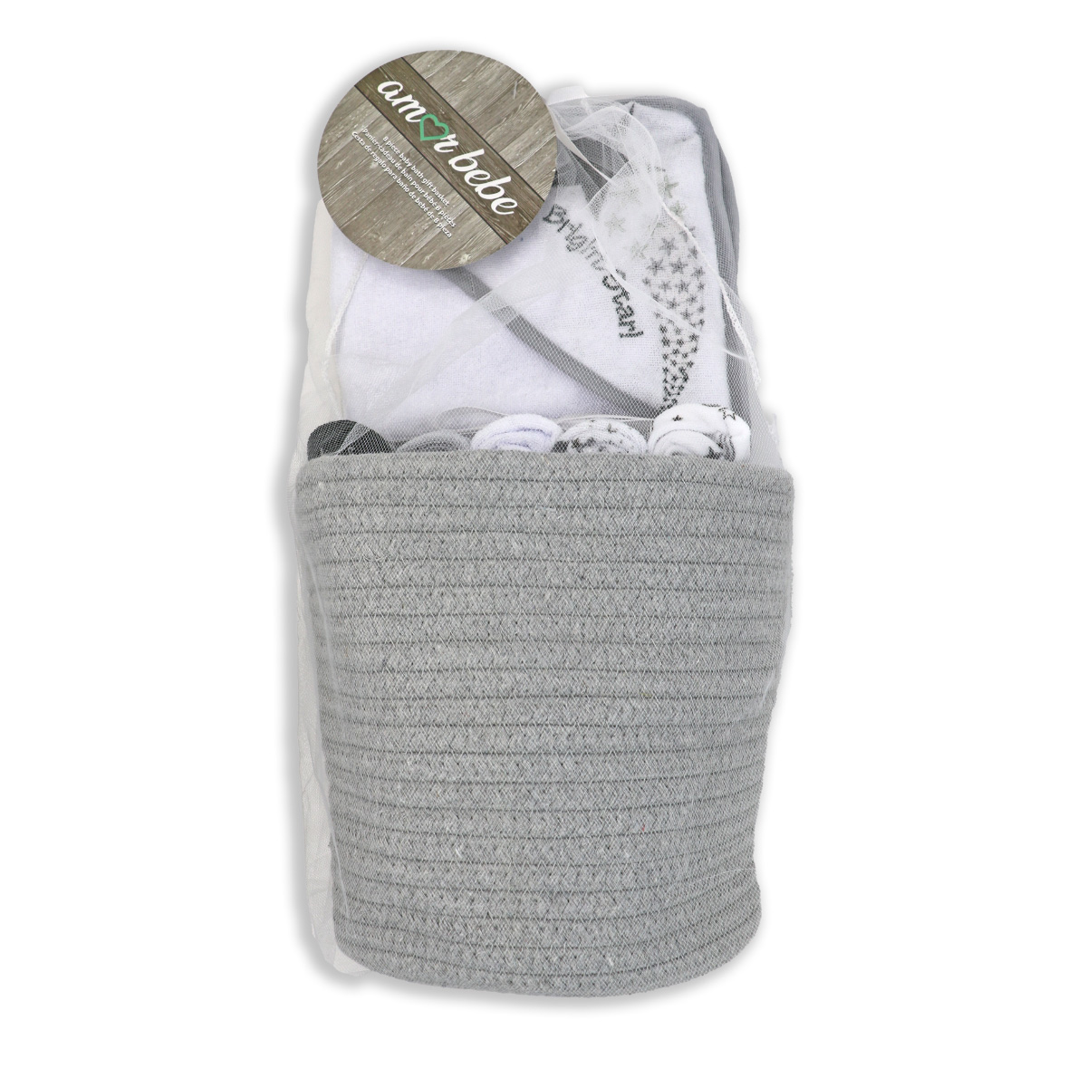 8PC BBAY BATH GIFT SET GREY