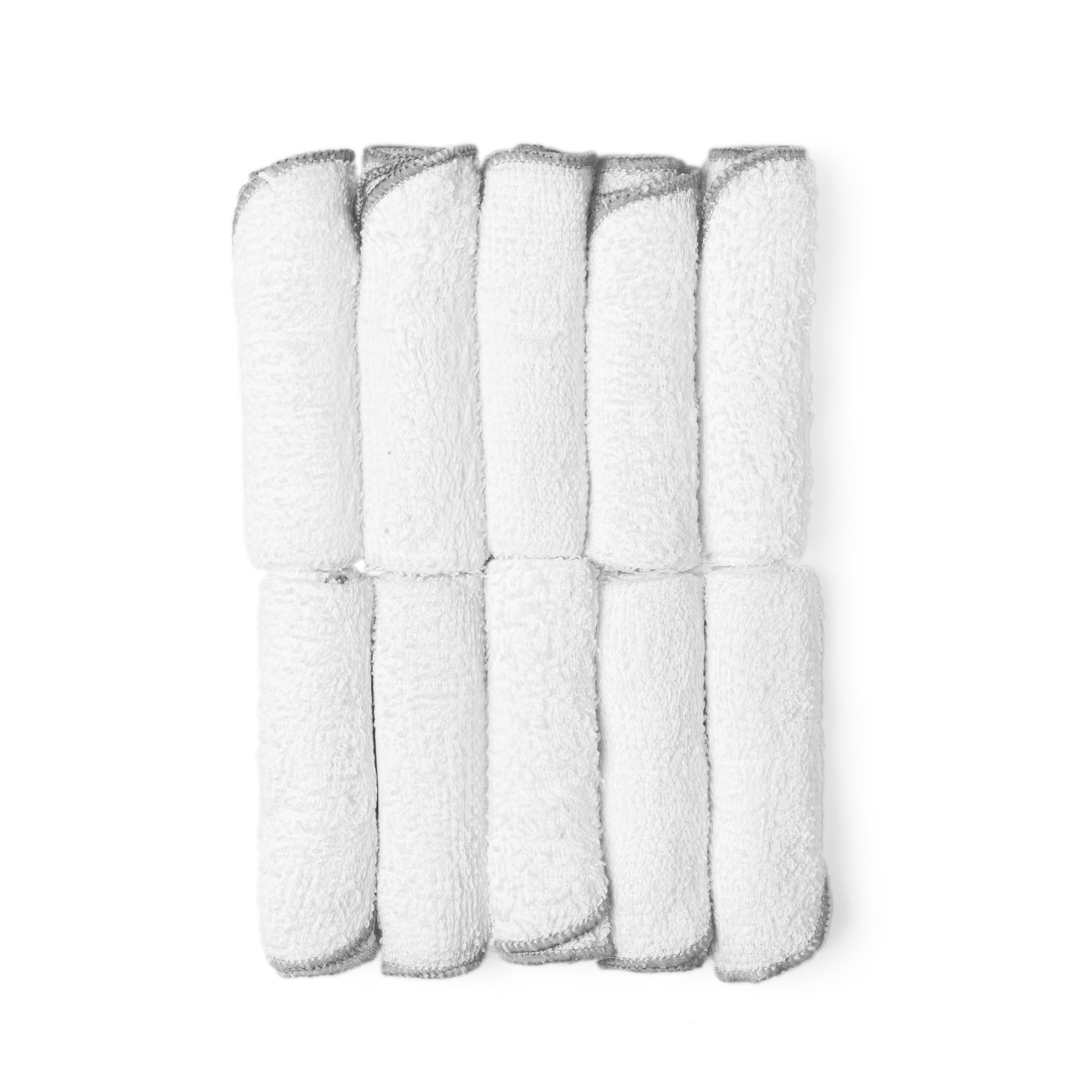 10PK WASHCLOTH GREY