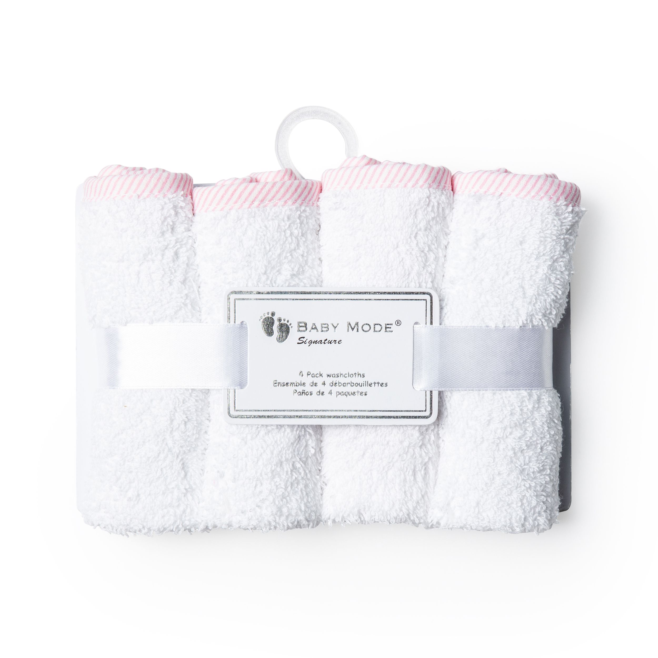 4PK WASHCLOTHS PINK