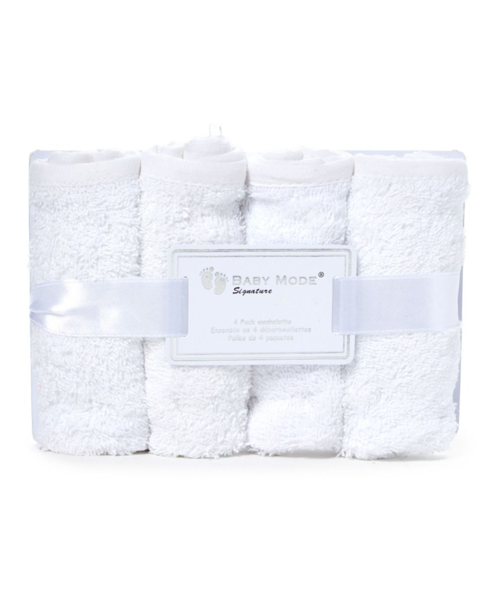 4PK WASHCLOTHS WHITE