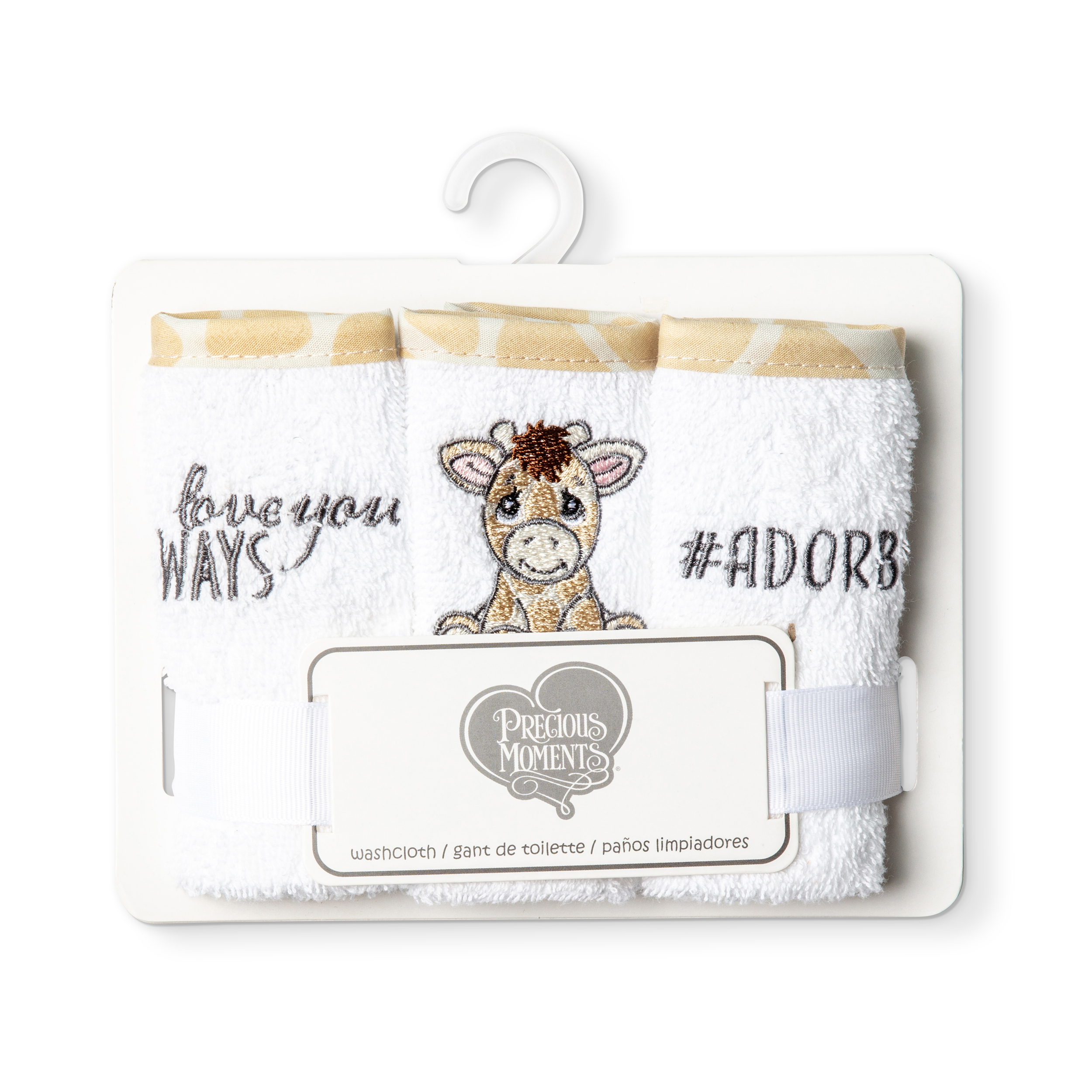 3PK WASHCLOTH GIRAFFE