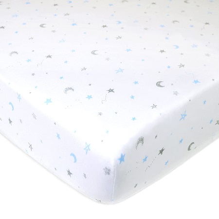 Crib Sheet-Blue Stars&Moon