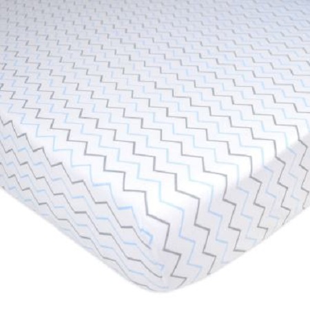 Crib Sheet-Blue Zigzag