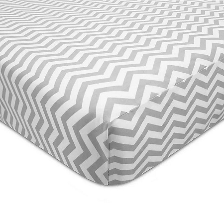Crib Sheet-Gray Zigzag