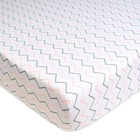 Crib Sheet-Pink Zigzag