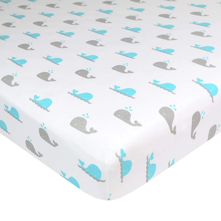 Playard Sheet-Aqua Whale