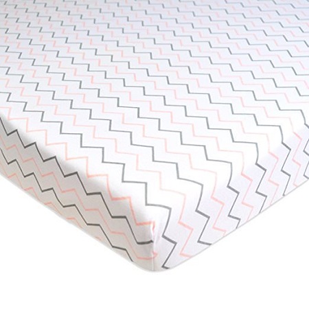 Playard Sheet-Pink Zigzag