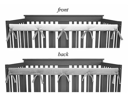 Reversible Crib Rail Cover Gry