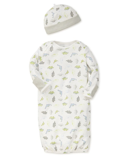 Tiny Dino Gown/Hat 0-3M
