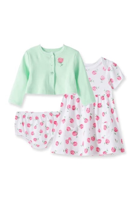 Rose 3pc Dress Cardigan Set
