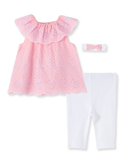 Allover Eyelet Tunic Set 3pc