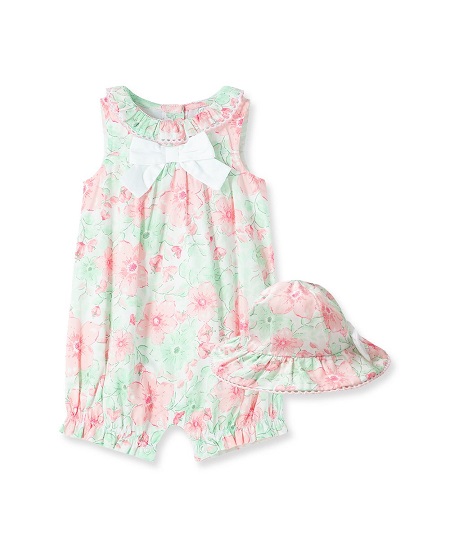 Floral Flourish Sunsuit-Hat