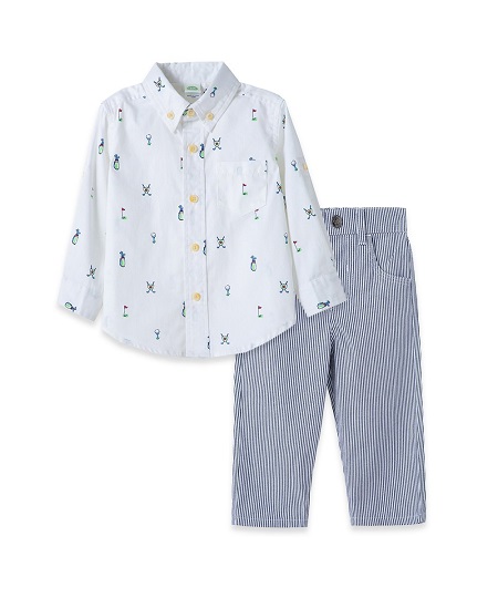 Golf Stripe Woven Pant Set