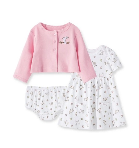 Bunny 3pc Dress Cardigan Set
