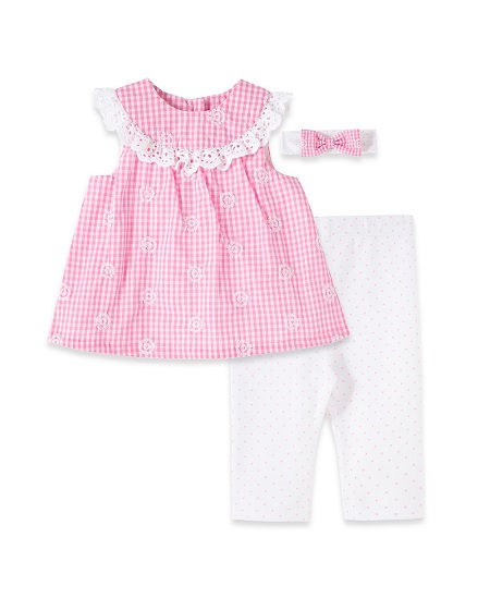 Gingham Woven Tunic Set 3pc