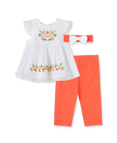 Floral Embroid Tunic Set 3pc