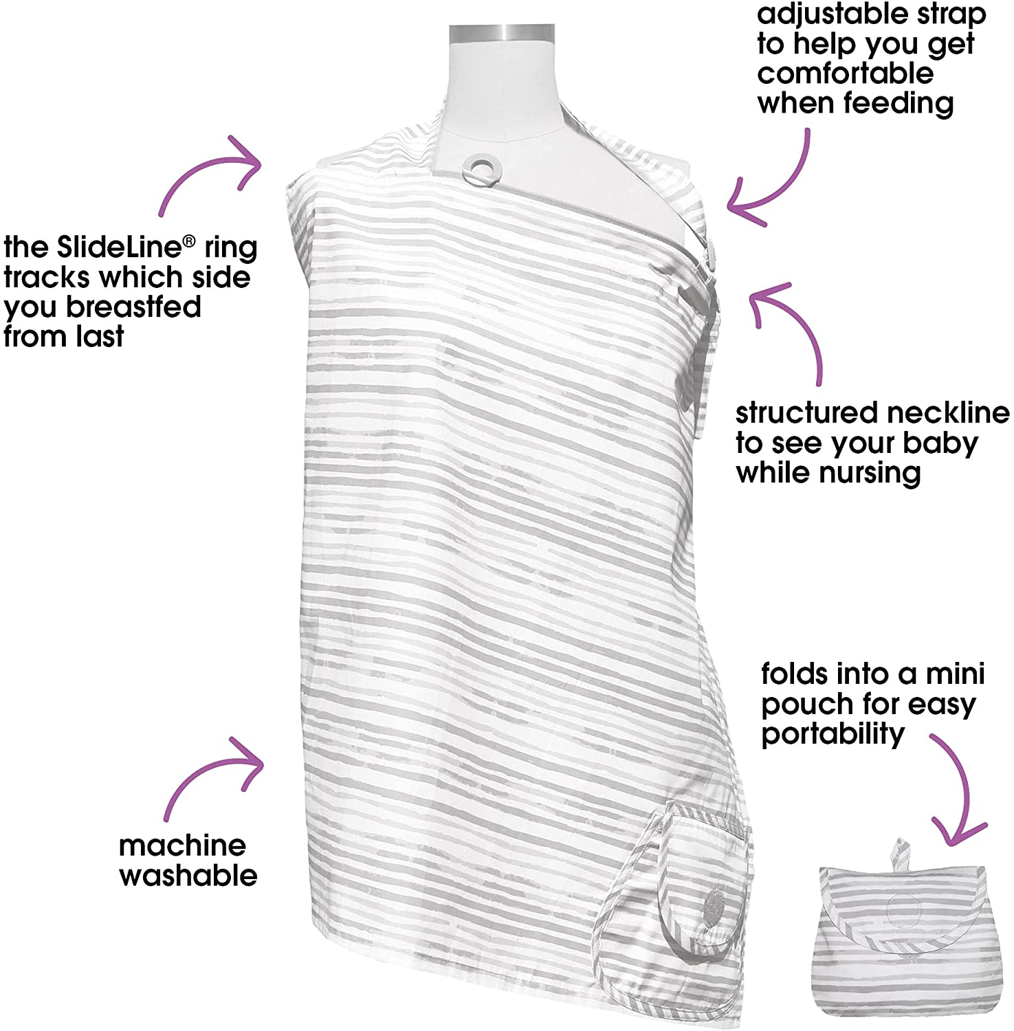NRS CVR GRY WATERCOLOR STRIPES